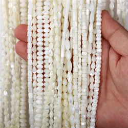 Cuentas de concha de mopa de nácar blanca Natural, conchas redondas, cuentas sueltas para la fabricación de joyas, accesorios de collar de pulsera DIY