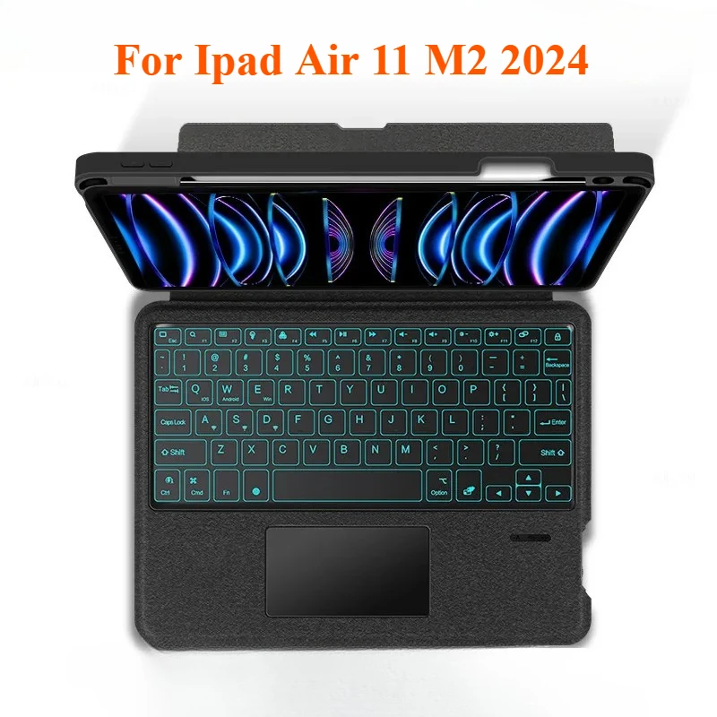 

Отделяемая сенсорная клавиатура для iPad Air 11 (чехол M2 2024 A2902 A2903 A2904) с подставкой, чехол-клавиатура для iPad Air 11 2024