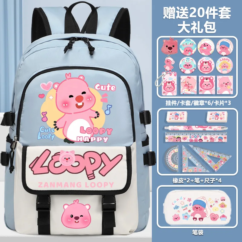 2025 New Model Beaver Adorable High-Quality School Backpack for Grades 3-6 Large Capacity Lightweight School Backpack