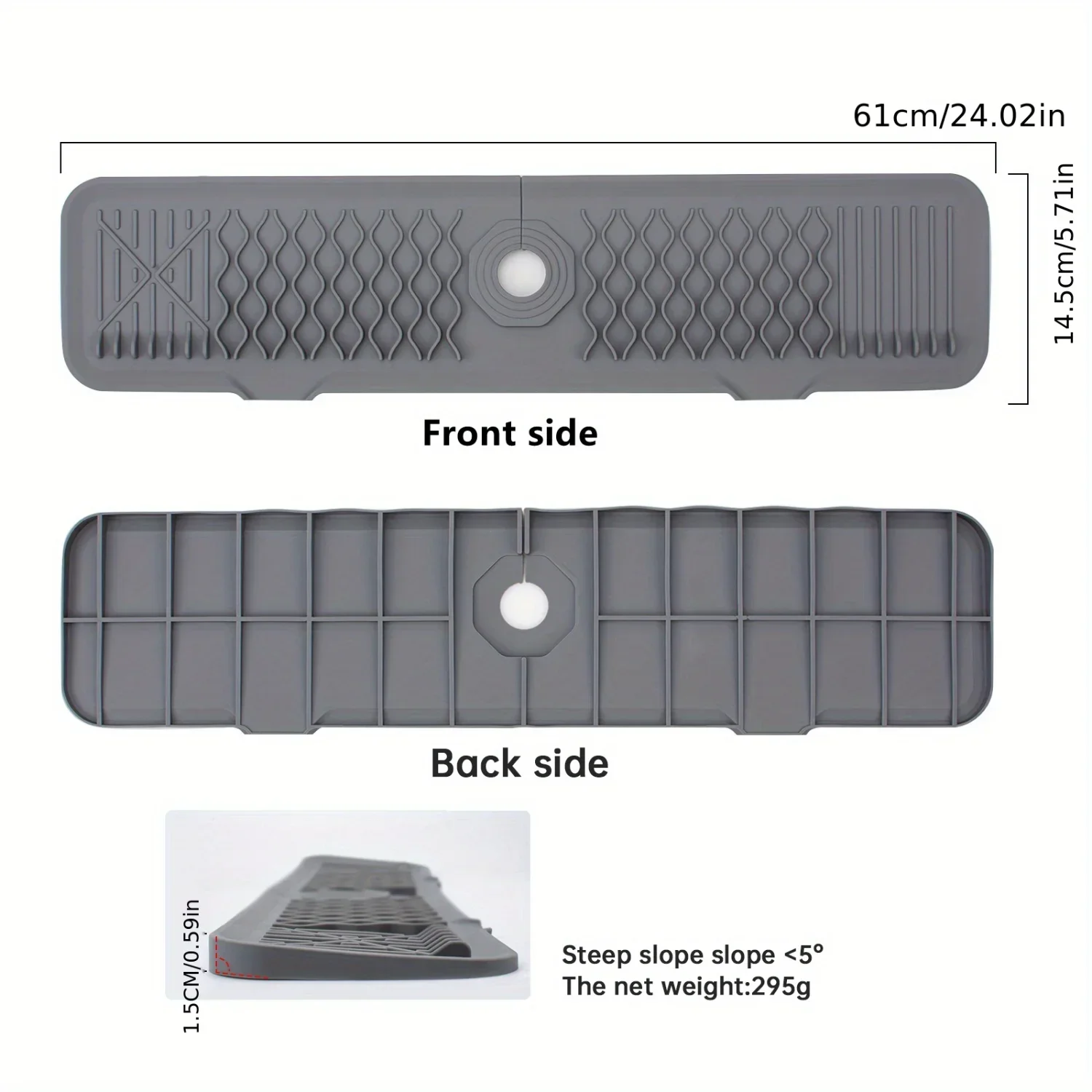 1 قطعة صنبور المطبخ بالوعة سبلاش الحرس ، 24*5.7 ''سيليكون صنبور المياه الماسك حصيرة ، بالوعة استنزاف وسادة خلف الصنبور ، تجفيف المطاط #6