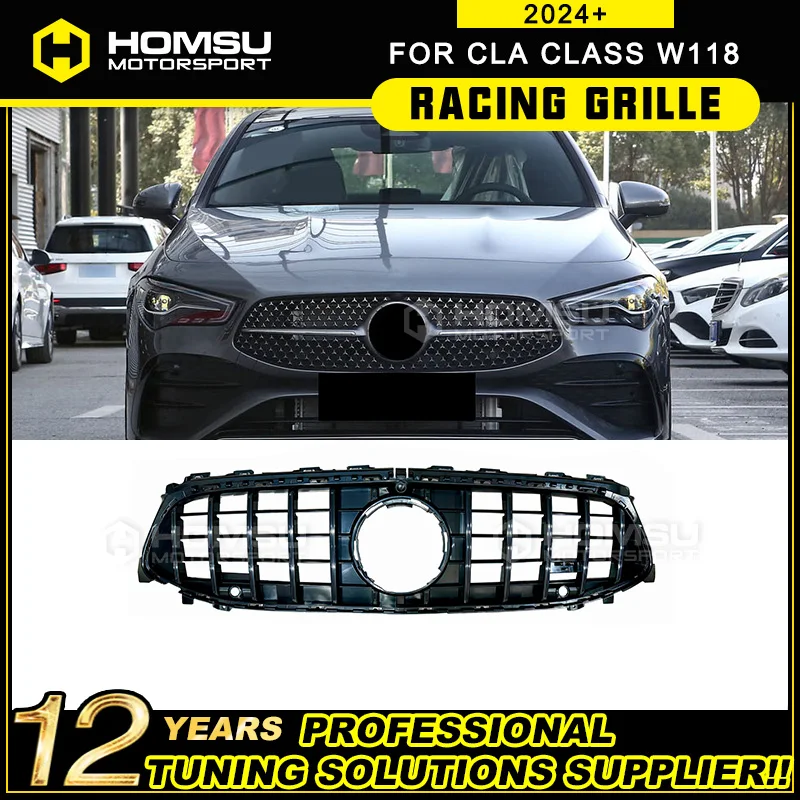 Front Bumper Grill For 2024+ mercede New CLA Class W18 GT Grill cla200 Auto Front Car Mesh grile W118 racing grill