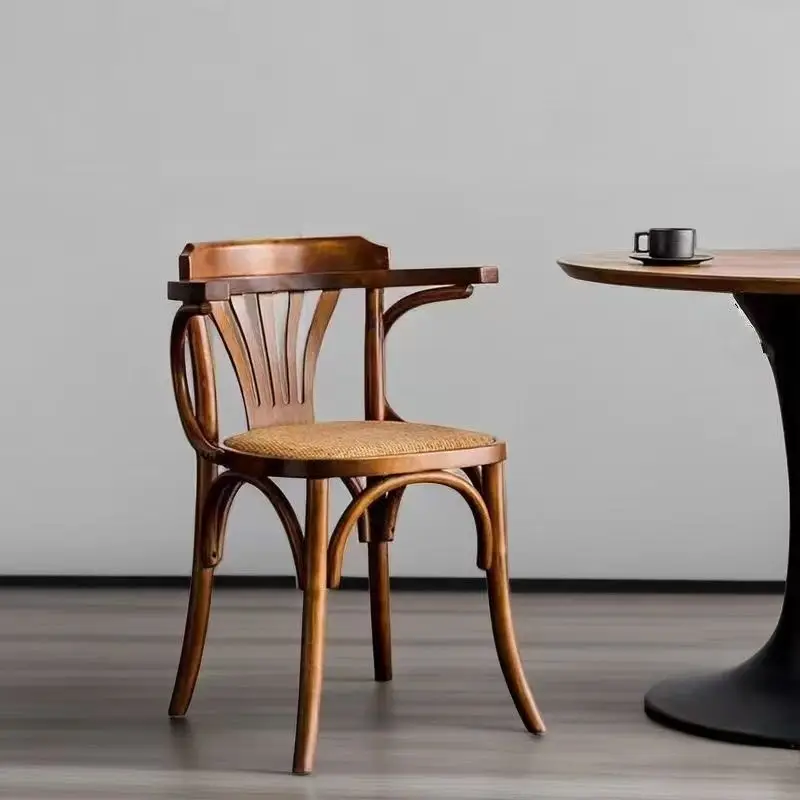 

Mid-Century Solid Wood Dining Chair Retro Armchair for Cafe Tea Room Bar & Study Room Furniture Accent Chairs for Living Room