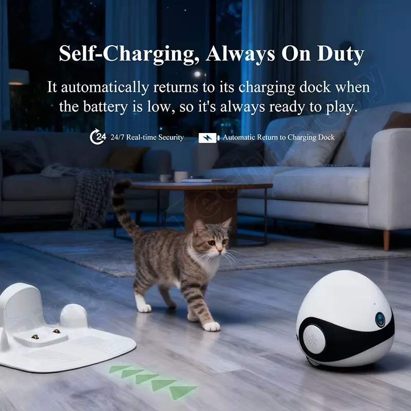 Wholesale Smart Pet AI Robot Toy - App Controlled with 4K HD Camera, Automatic Interactive Companion for Dogs & Cats