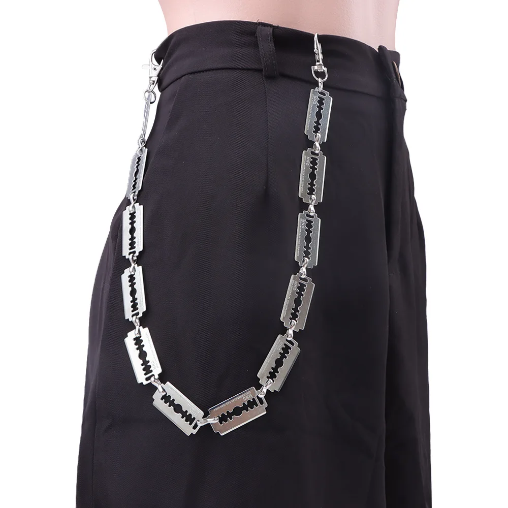 Trendiger, individueller, minimalistischer Metallklingen-Gürtel für Punk-Streetwear und Denim-Accessoires. – Detail 4