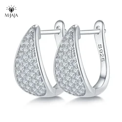 M-JAJA Full D Color Moissanite Earrings 925 Sterling Silver for Women GRA Lab Diamond Plated White Gold Earrings Wedding Jewelry