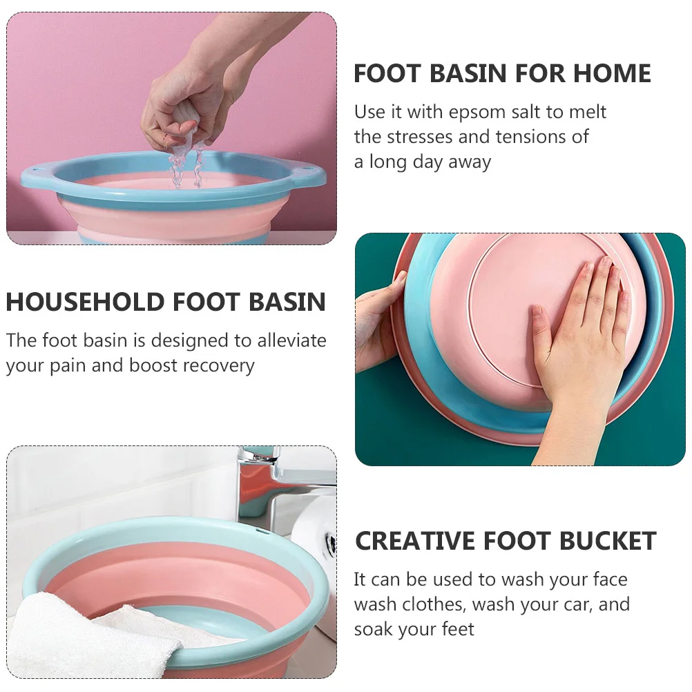 

1 pc Folding Foot Bath Basin Portable Durable Washbasin For Home Travel Laundry Car Washing Creative Foot Soak Tub
