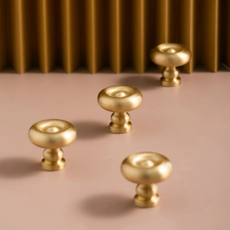 Single-hole Handle Exquisite Kitchen French-style Brass Cabinet Drawer Knobs Furniture Hardware Wardrobe Door Handles