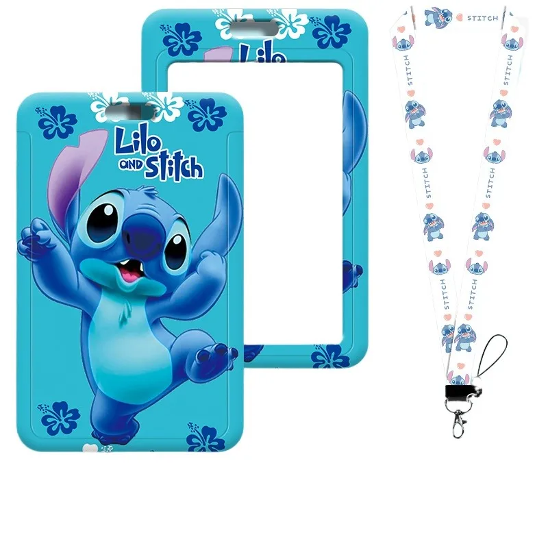 

Disney Stitch ID Card Holder Student Badge Holder with Neck Lanyard for School Campus Work Office Travel Bus Subway