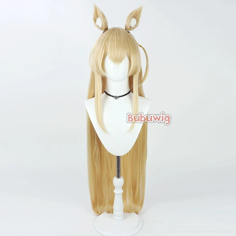 Bubuwig Synthetic Hair ‌Kurumi Cosplay Wigs Blue Archive FOX Platoon Kurumi 100cm Long Straight Blonde Cos Wigs Heat Resistant