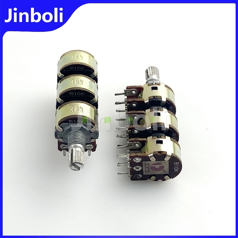 1PCS 16 Type 6 Link B10K Fever Amplifier Audio multi-channel High And Low Volume Potentiometer 18Pins Flower Shaft 15MM