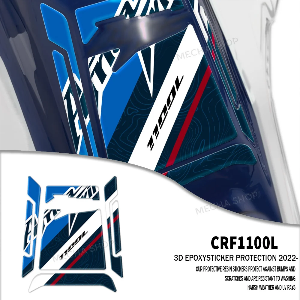 

3D Stickers For Africa Twin CRF 1100 L 2020-2026 Tank Pad Motorcycle Protective Decal Kit