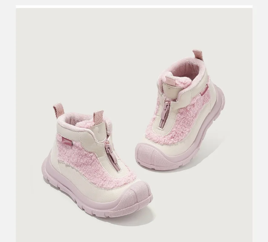 2026 New Thick Fleece Warm Baby Girls Snow Boots Waterproof Non‑Slip Winter Children Shoes for Little Girls