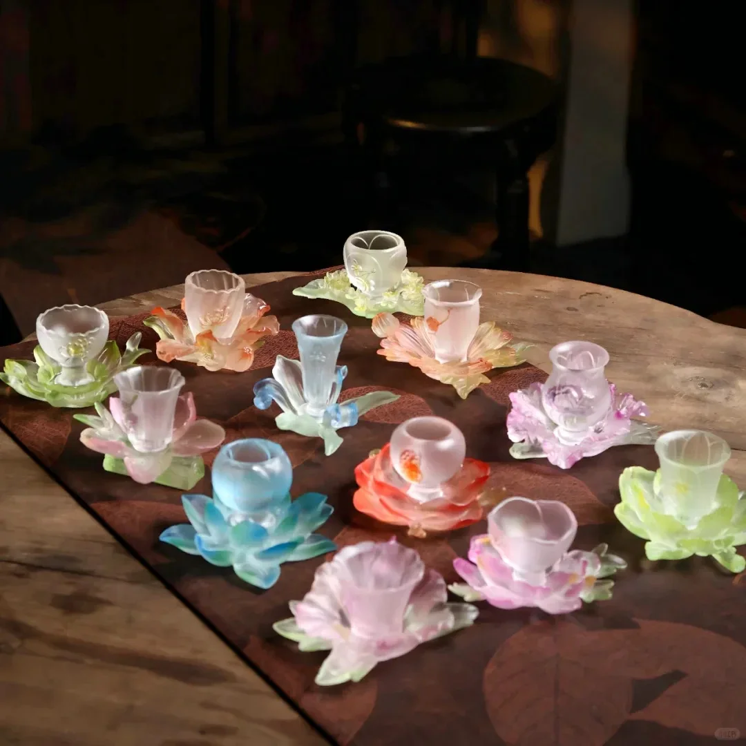 DSA Twelve Flower God Cup Gift Box Coaster Combination Tea Ceremony Tea Tasting Cup Ancient Glazed Tea Room Tabletop