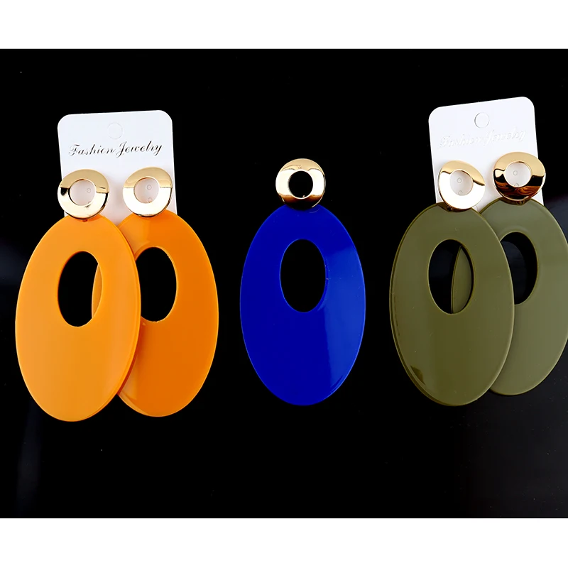 Newest Blue Metal Statement Earrings Can Mixed Colors