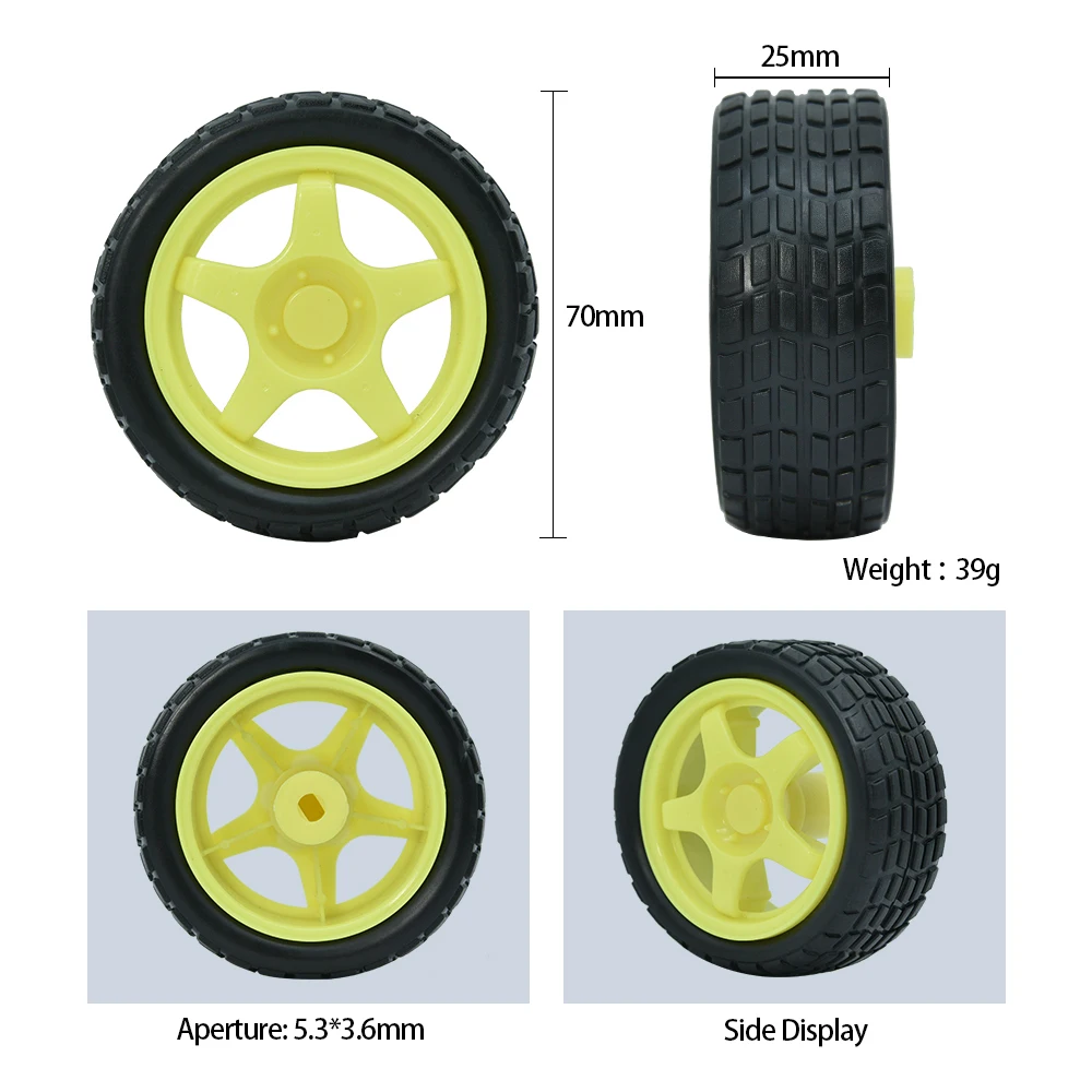 Imagem -06 - Roda Mecanum Roda para Robô Cores Diferentes Roda para Motor Arduino Carro Inteligente Acessórios de Roda Faça Você Mesmo Peças Eletrônicas Pcs