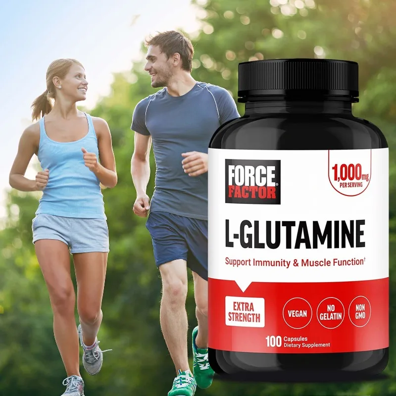 L-Glutamine Capsules - Antioxidant, Support Workout Muscle Recovery, Promotes Skin,Heart and Digestive Health, Enhances Immunity