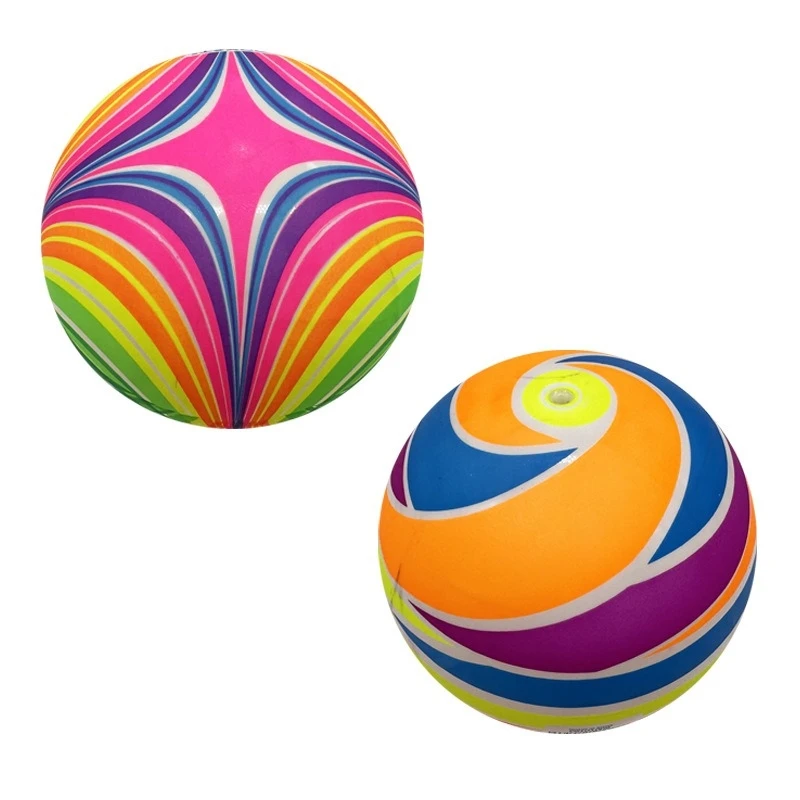 Environmentally Friendly Rainbow Ball Toys for Children Indoor and Outdoor Game Soft and Elastic Leather Ball Party Gifts