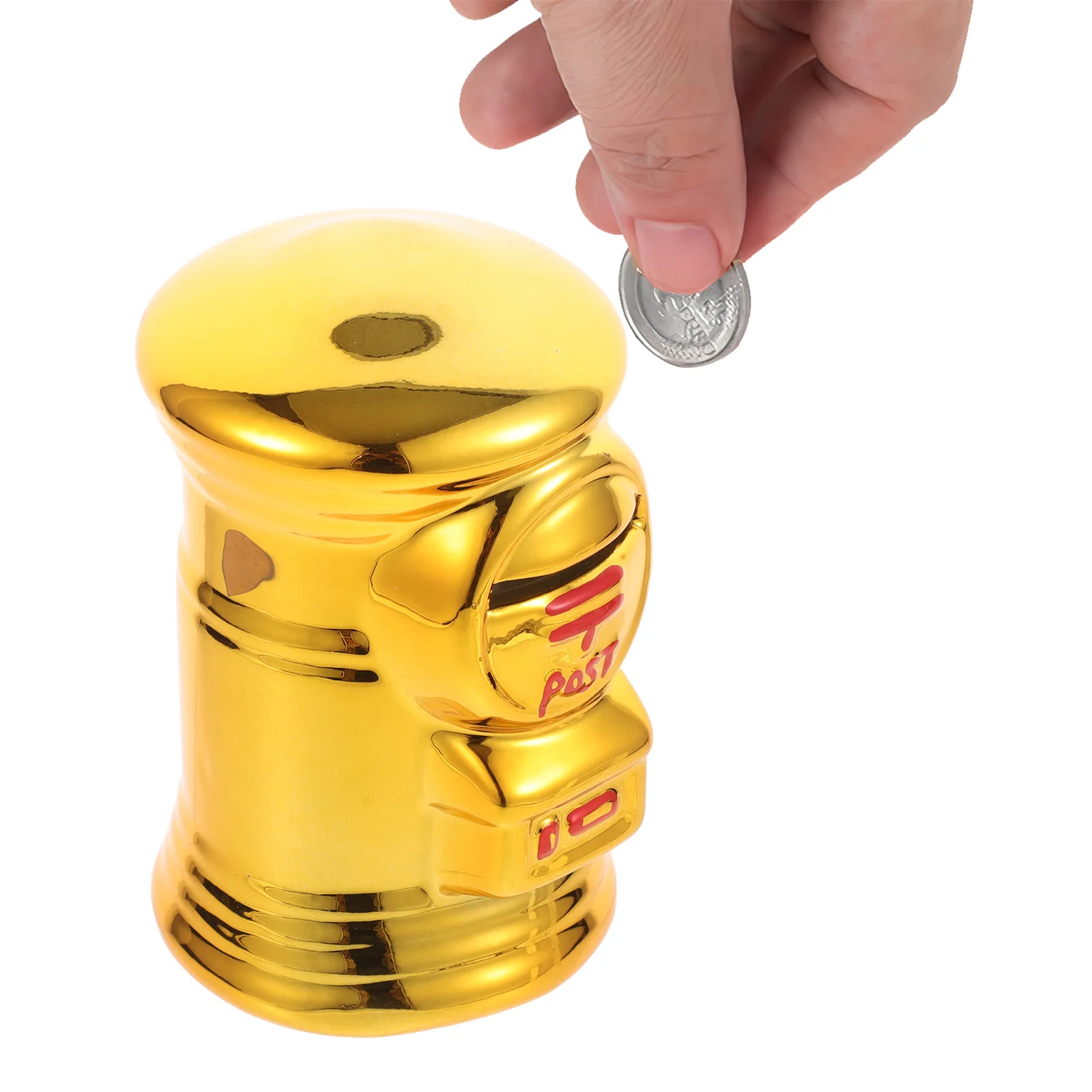 جرة عملات معدنية من السيراميك لصندوق البريد الذهبي على شكل خنزير لسطح المكتب، صندوق تخزين الأموال المزخرف، هدية المهرجانات، دراسة المكتب المنزلي للبالغين