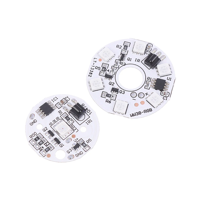 Kleur RGB-lichtbord Ronde LED-lichtbron Laagspanning DC 5V Schakelaar Afstandsbediening voor ornamentbasis DIY LED