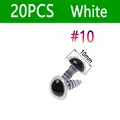 20pcs White Size 10