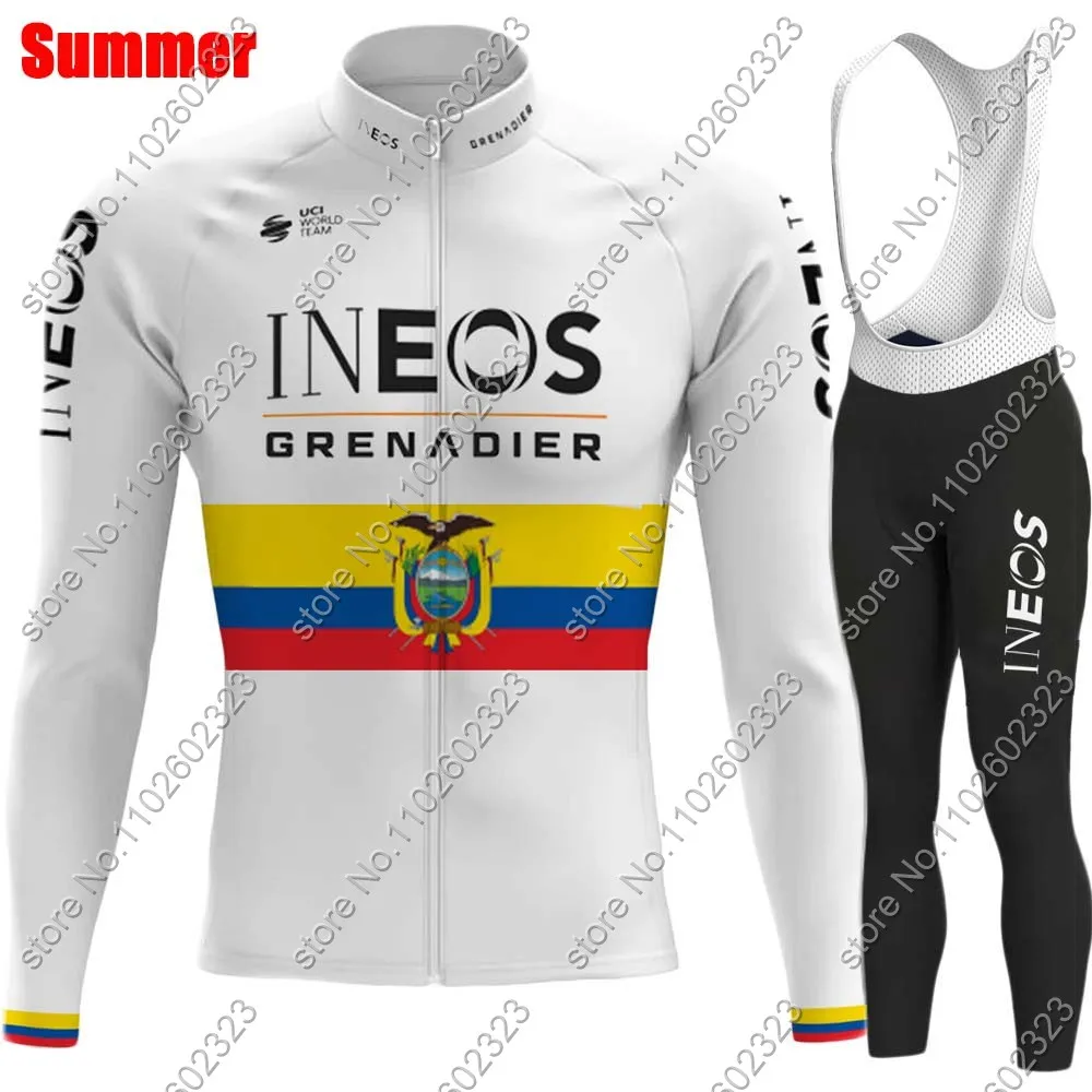 Maillot Ineos Grenadier 2024 Cycling Jersey Set Long Sleeve Ecuador Jhonatan Narváez Clothing Road Race Bike Jacket Suit MTB