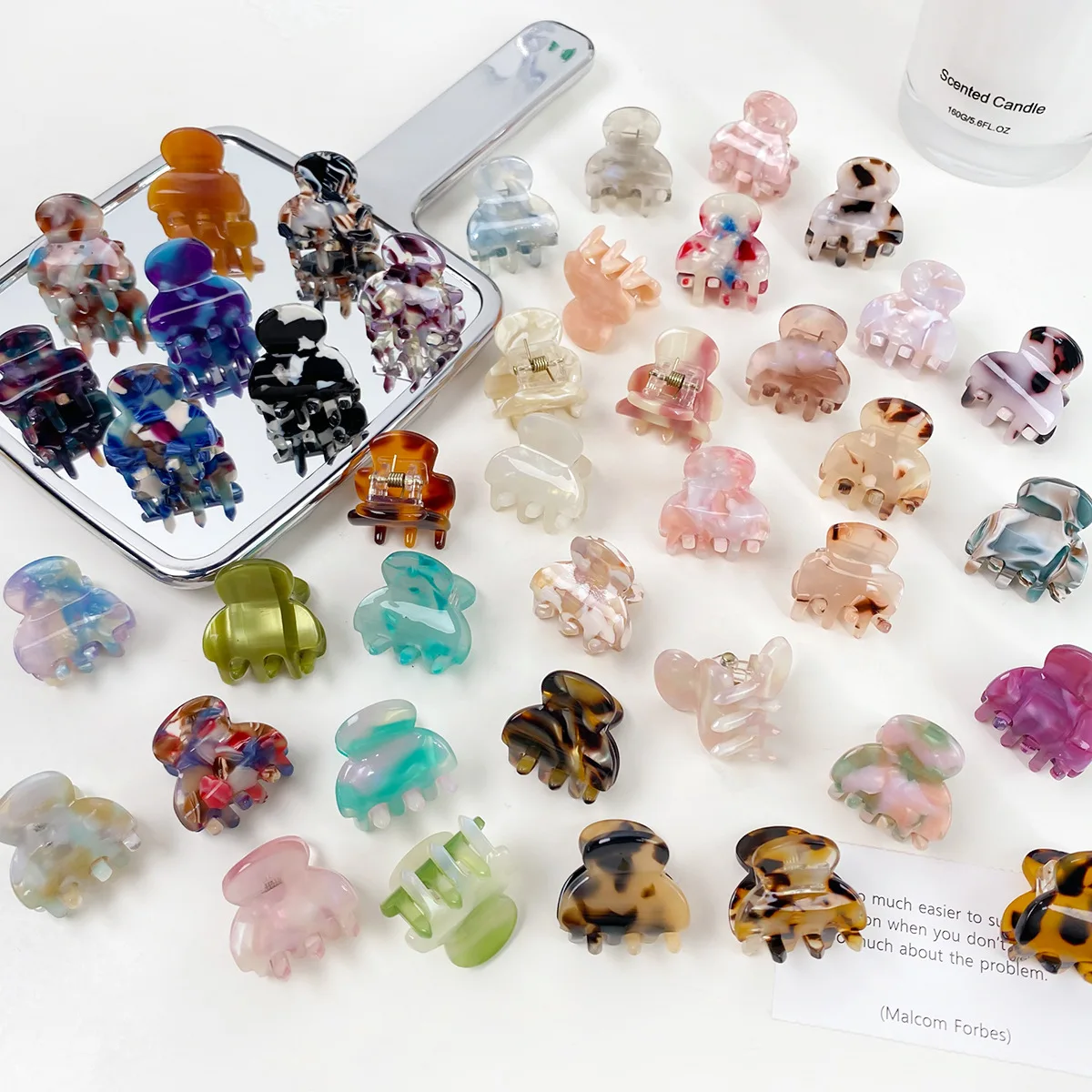 

Корейские когти для волос с допамином, 2 шт., мини-зажимы из ацетата для девочек, детей, нескользящие боковые зажимы