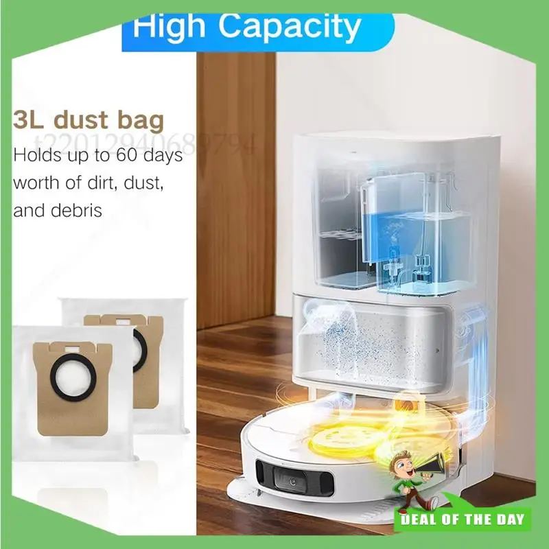 -ABPO 9 peças de acessórios para aspirador de pó robô, sacos de pó de reposição para Xiaomi Dreame L10S Ultra