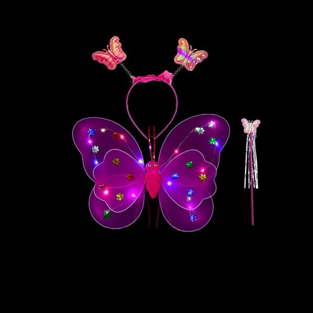 Up 2-8year Lights Suit Butterfly Wings Flashing Butterfly Skirt Angel Luminous Wings LED Children Costume Props Girls Skirts