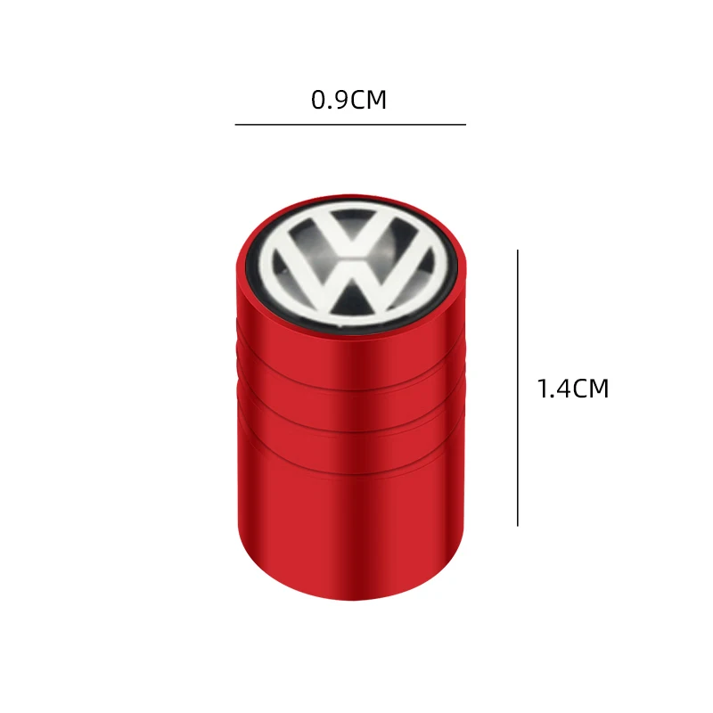 4PCS Car Badge Wheel Tires Valve Caps Metal Tyre Dust Cover For Volkswagen Golf Motion Touran Rline TDI R32 MK4 GTI Jetta Tiguan