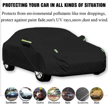 Exterior car cover universal waterproof dust shade hatchback black scratch resistant UV protection car accessories covers
