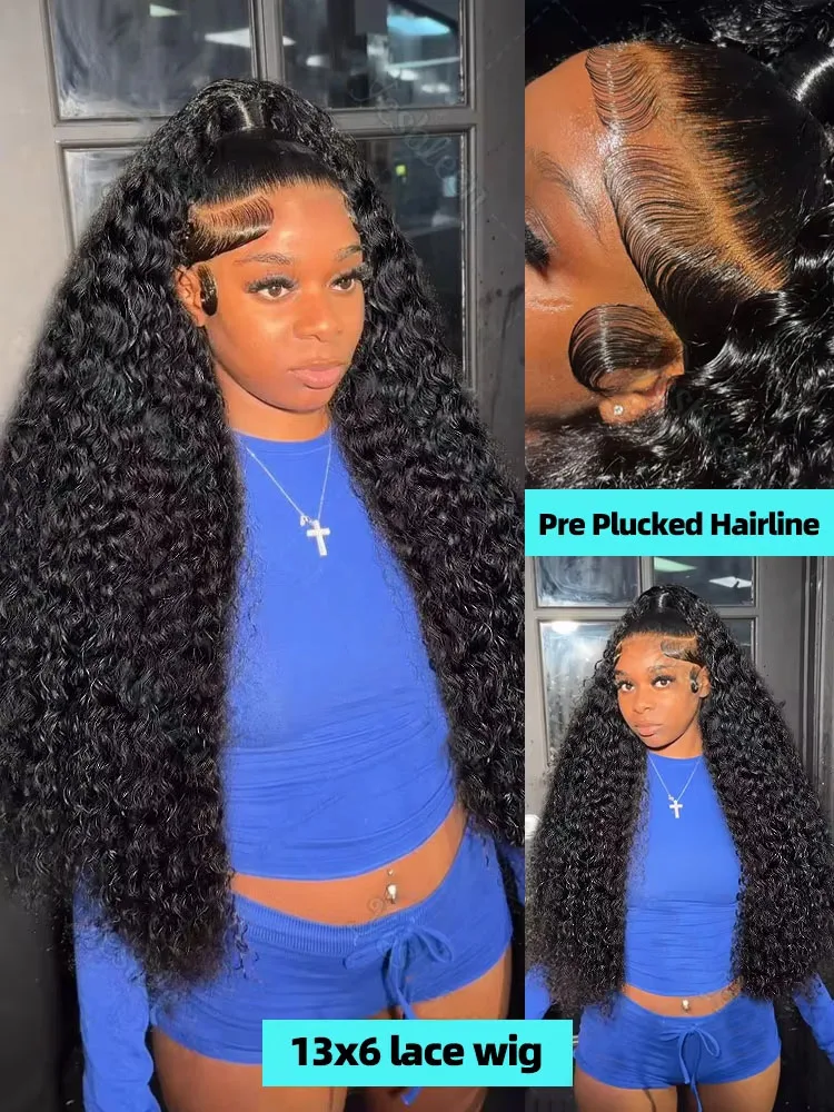 40 30 بوصة 13x4 13x7 HD الدانتيل الباروكات الأمامية موجة عميقة باروكة من شعر طبيعي للنساء مجعد الخام البرازيلي الأسود الدانتيل شعر مستعار أمامي قطعها مسبقا #6