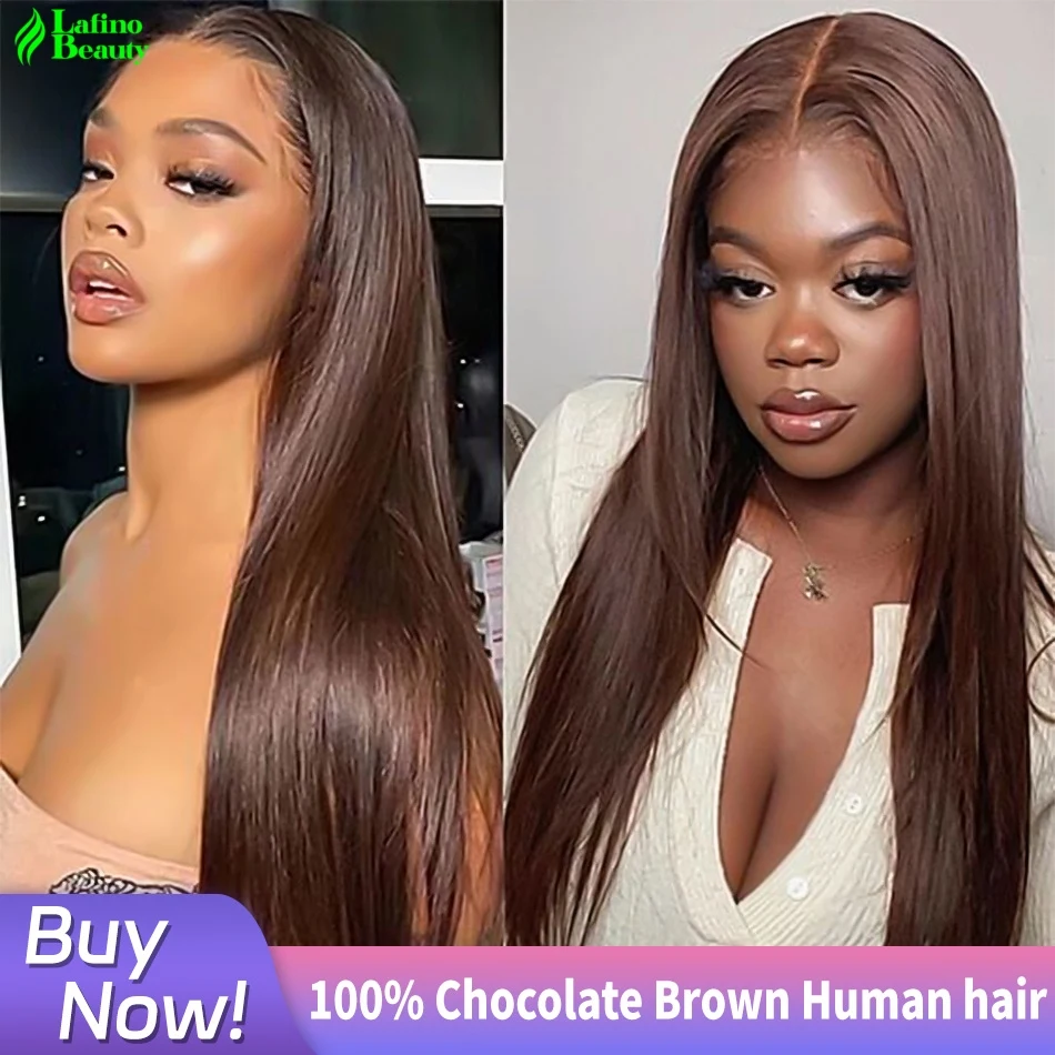 Chocolate Brown Lace Front Wig Straight Lace Front Wig Human Hair 13x6 Hd Lace Frontal Wig Dark Brown Colored Human Hair Wigs