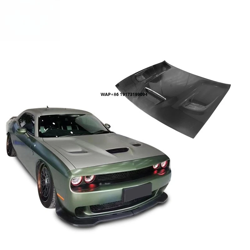 

Suitable for 2014-2023 Dodge Challenger with Carbon Fiber Open-front Engine Hood Modification