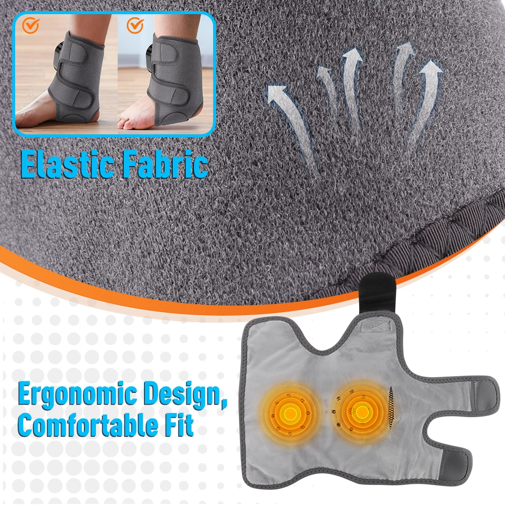 

4 In 1 Electric Foot & Ankle Massager Hot Compress Ankle Wrap Brace for Muscle Relaxation & Health Care Fit for Left/Right foot