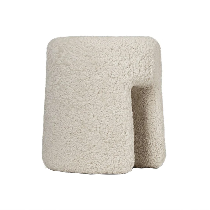 #Nordic Modern Style Customized Velvet Door Design Little Foot Stool Home Living Room Sofa Pouf Ottoman Villa Hotel Office Stool
