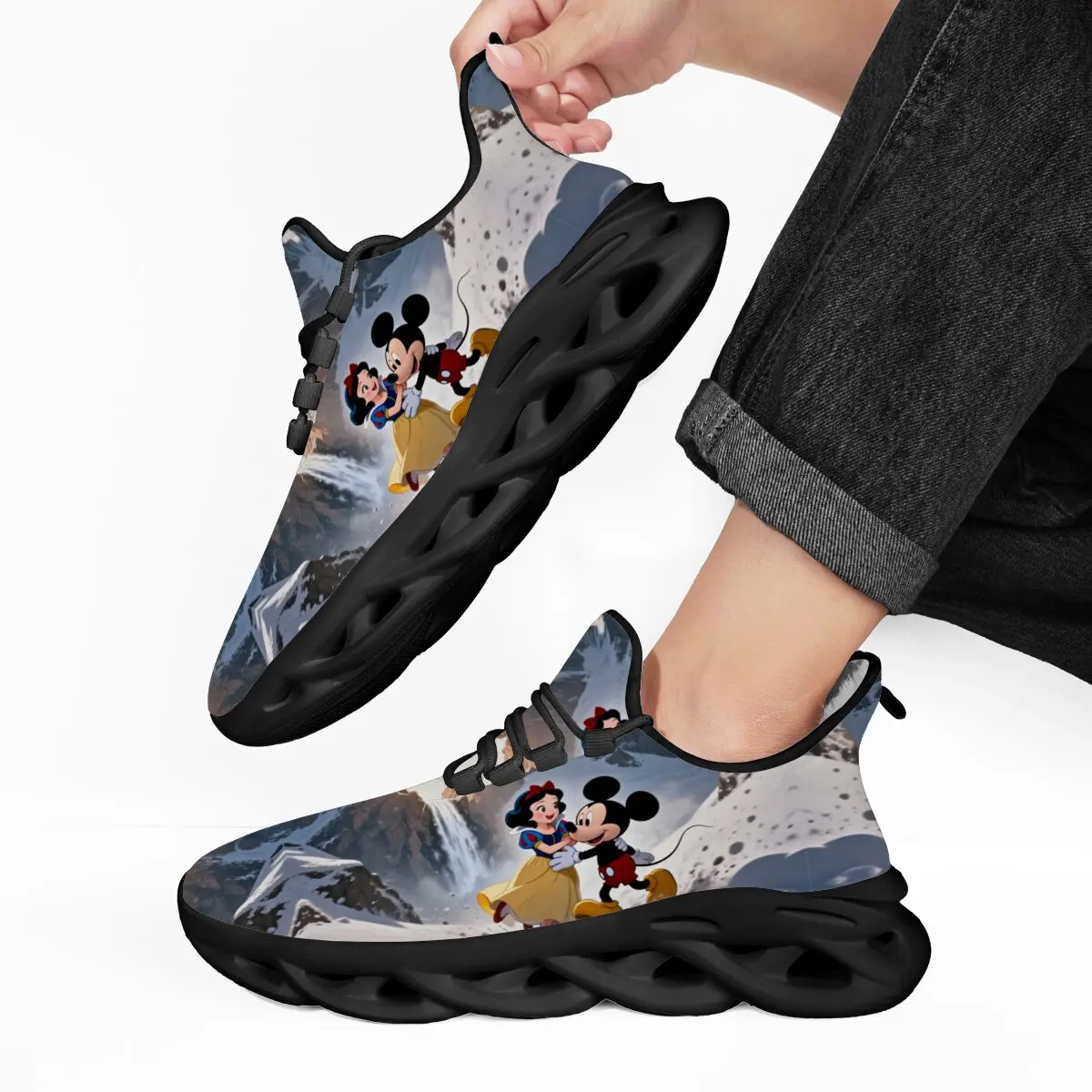 

Kids Running Shoes Winter Fleece Lined Snow White and Mickey Mouse Print Comfortable Sneakers for Men Zapatos Minnie Mouse Niña