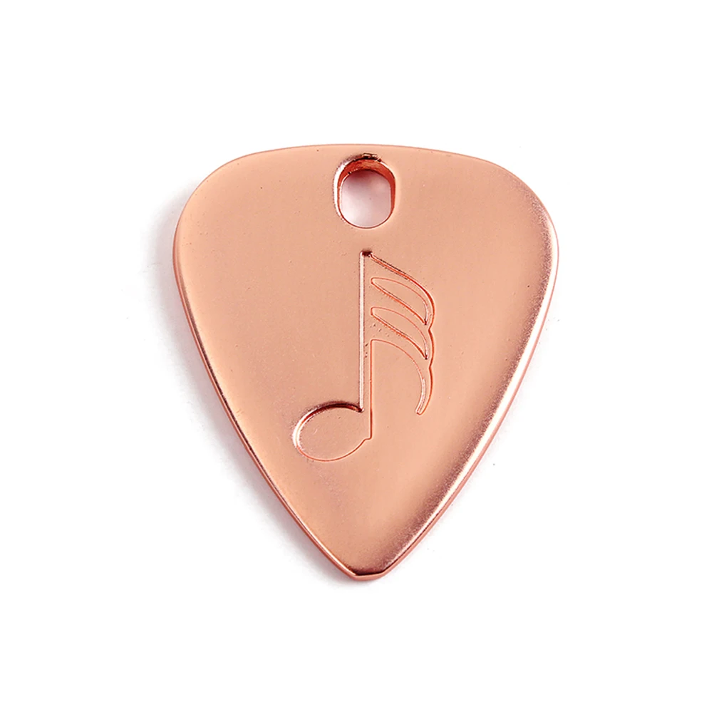 

Metal Guitar Picks Classic Shape For Acoustic Bass Comfortable Non Slip Scratch Free Mellow Sound Easy Storage Decorative