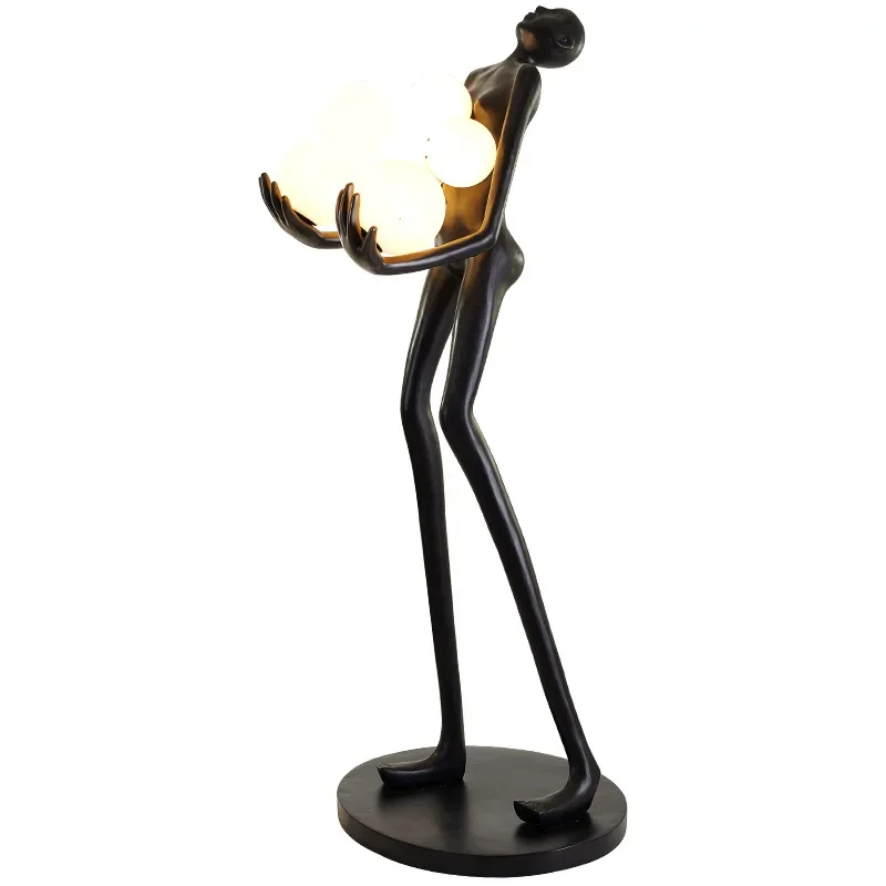 

Post-Modern Living Room Floor Lamp Figure Sculpture with Lamp Creative Exhibition Hall Human Body Floor Lamp