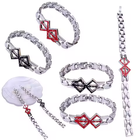 Berserk Guts Classic Logo Bracelet Anime Characters Fashion Detachable Metal Couple Bracelet Men Women Festival Birthday Gifts
