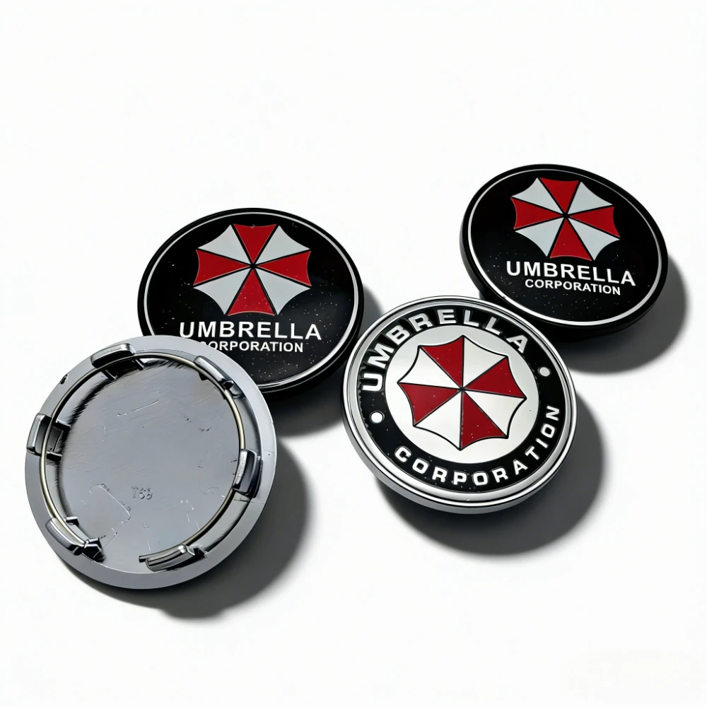 

4pcs Umbrella Logo Emblem Car Wheel Center Caps OD 69MM Clips 56MM Wheels Hub Dust Cap Rim Hubcaps Cover Replace Car Accessories