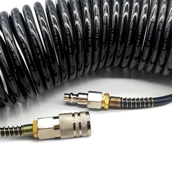 1/4NPT Pneumatic Adapter Quick Coupler Inflating Coil Air Hose Compressor Air Pressure Hose Quick Connector 5Mmx8mmx7.5M