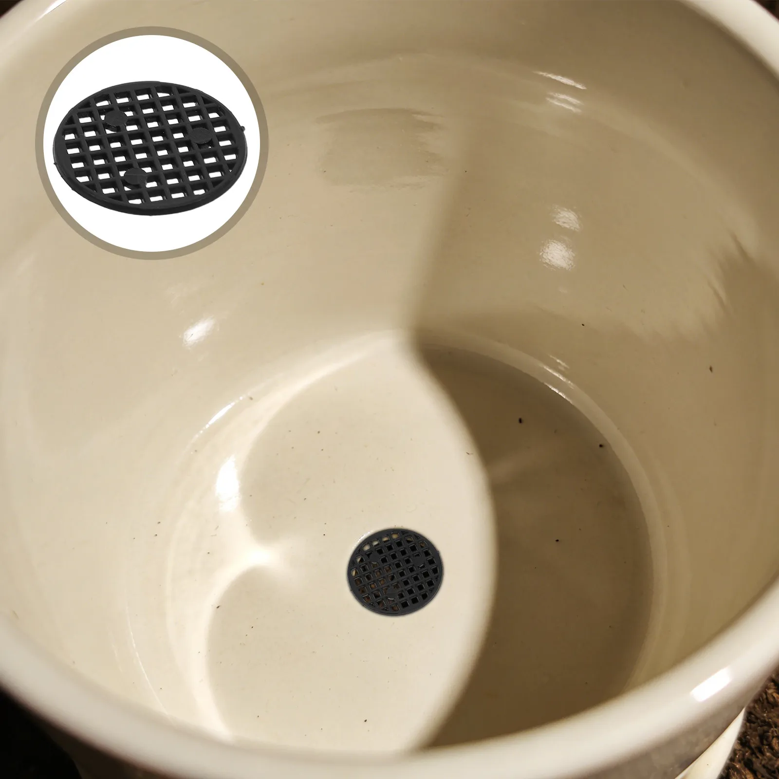 500Pcs Plant Drainage Pads Flower Pot Mesh Discs Round Pot Bottom Grid Insert Drainage Insert for Bonsai Planters Garden