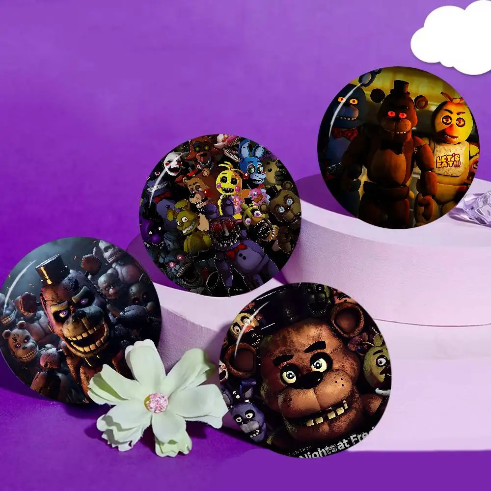 Fnaf Five-nights-At-Freddys Creative Pins Funny Faces Round Snap-in Brooch Badge Backpack Hat Accessories Jewelry Gifts