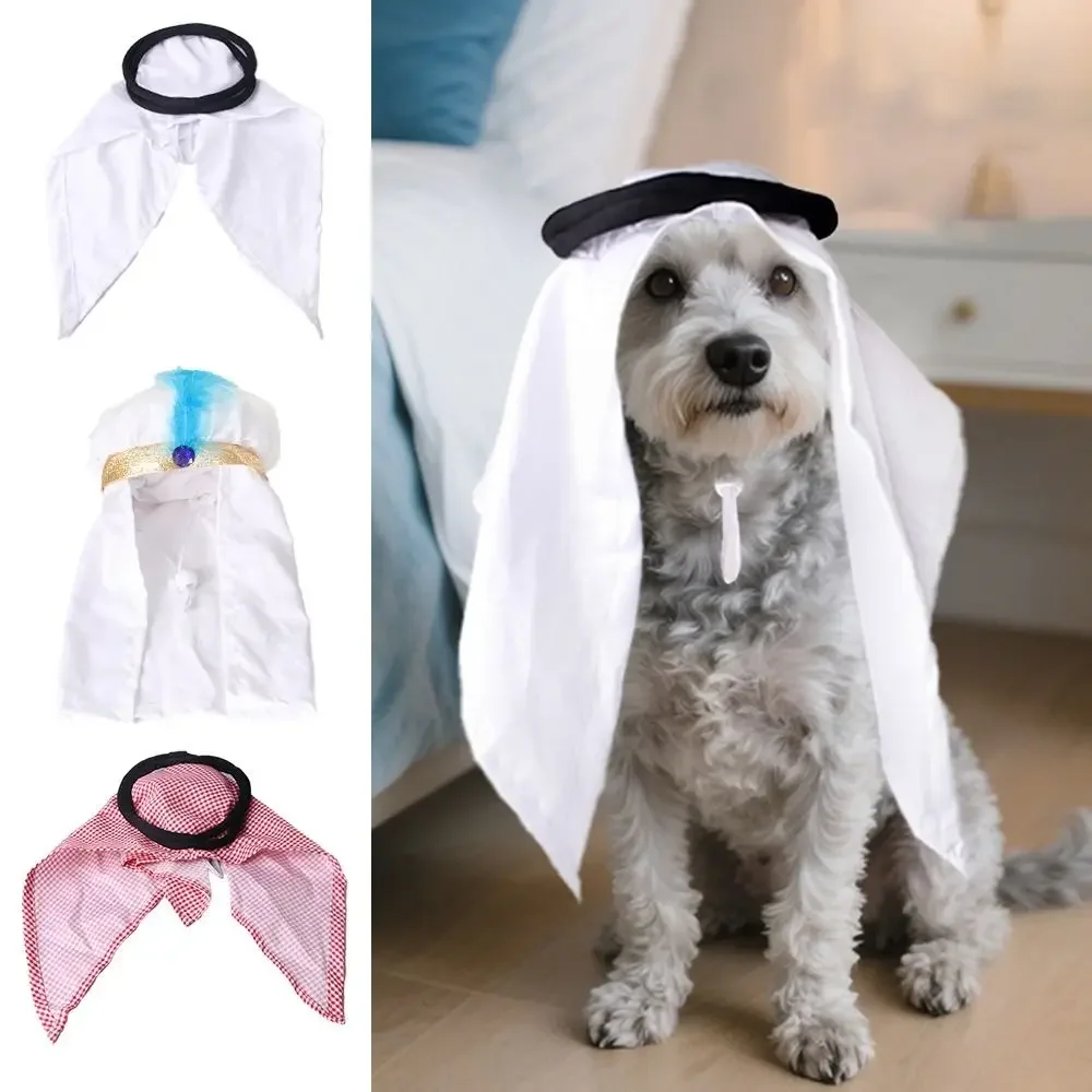 Fashion Pet Dress Up Saudi Arabia Pet Hat Adjustable Pet Accessory Pet Sunhat Cap Cat Dog Dress Up Headscarf Party - Image 4