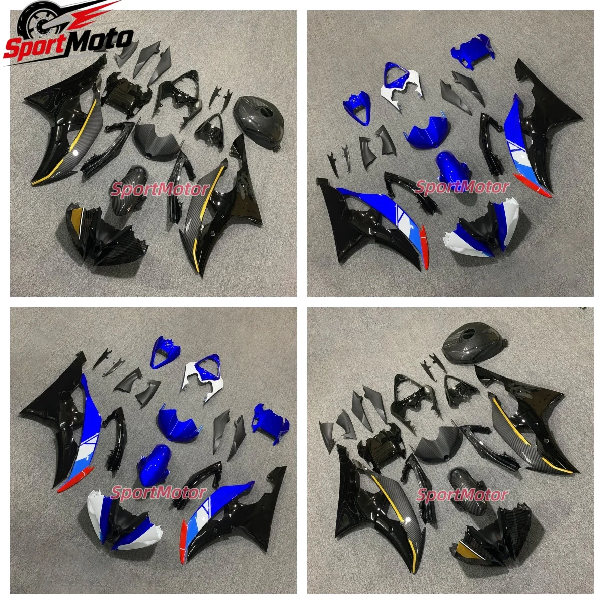 Fairing Kit Fit For Yamaha YZFR6 2008-2016 Front Fender Upper Mid Rear Panel Tail Inner Wings Cowl Belly Pan Under Tank Cover