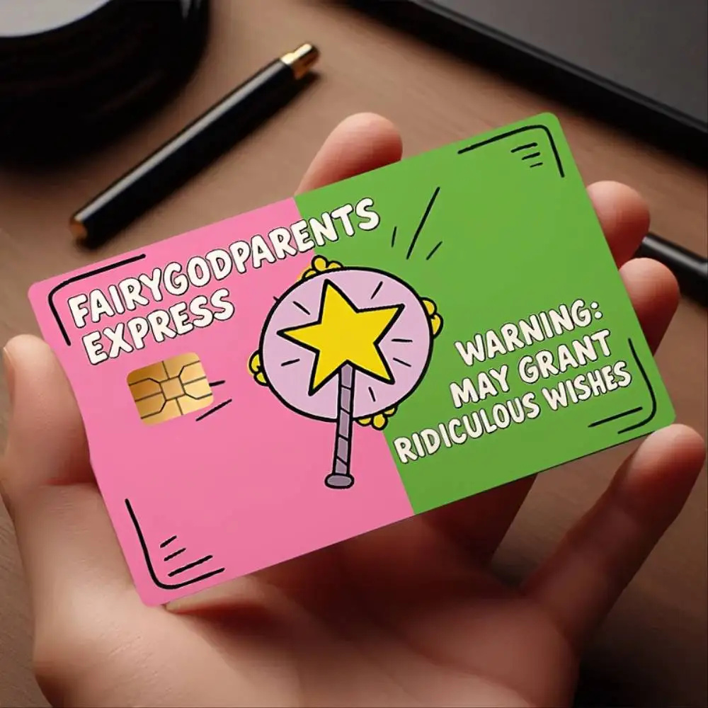 Magical Wand Fairy Godparent Credit Card Sticker PVC Decal For EBT Transportation Key Small Chip Credit Debit Cards