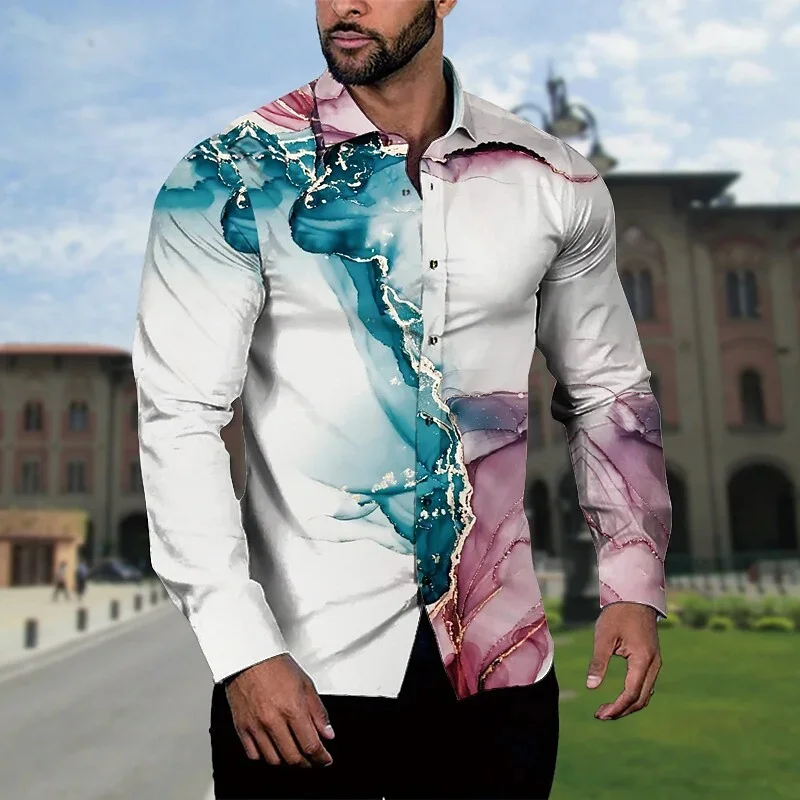 Camisa com gola retrô masculina, casual, ao ar livre, praia, sol, férias, Material de alta qualidade superior, plus size, elegante