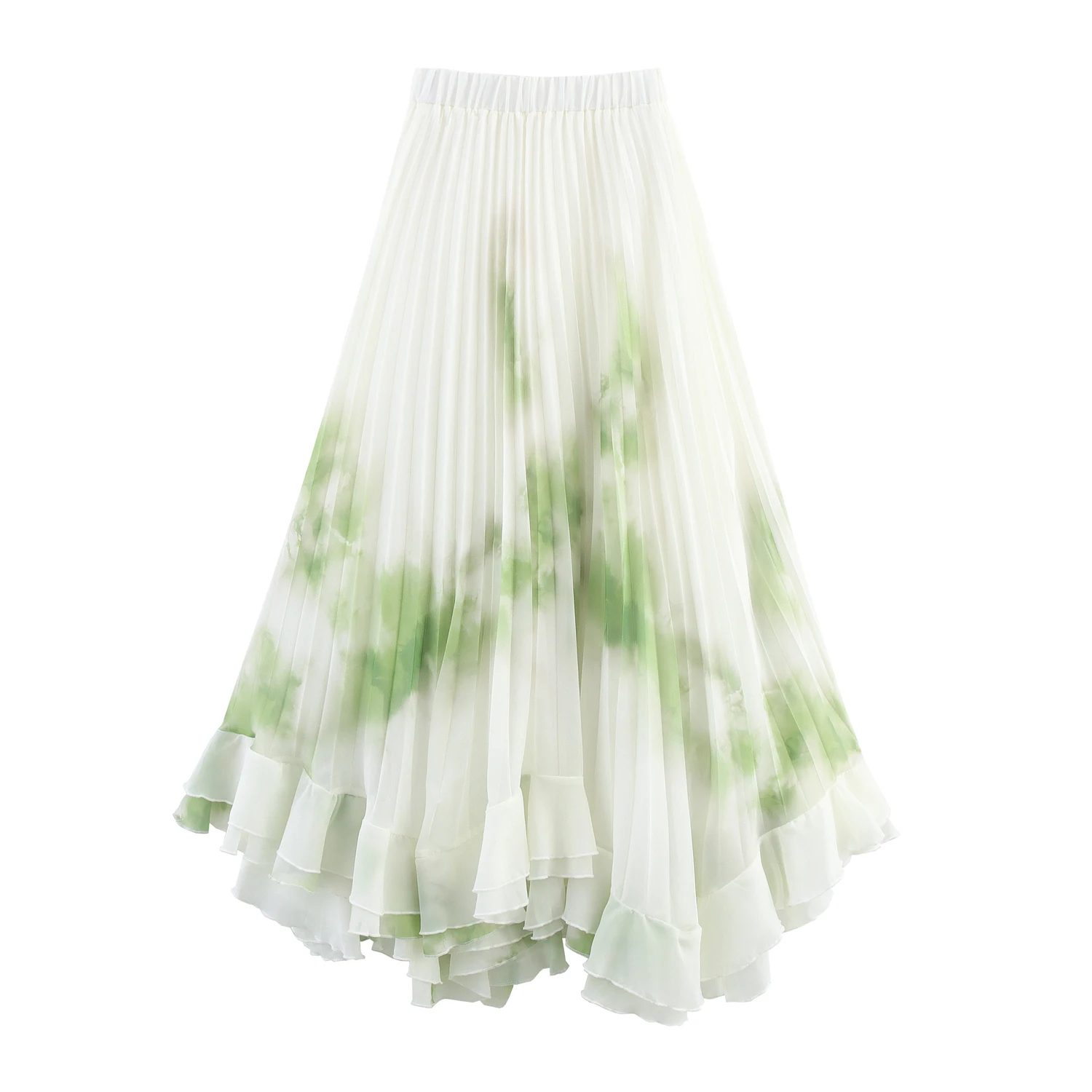 تنورة JNLEAOG ربيعية جديدة بتصميم Faion مطبوعة بطول f للنساء من ألياف البوليستر مطوي Ele Fre Sle