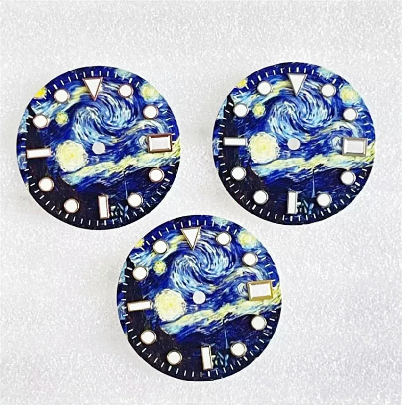 28.5mm watch dial starry sky Strong luminous dial suitable for NH35 mechanical movement no logo dial watch accessories