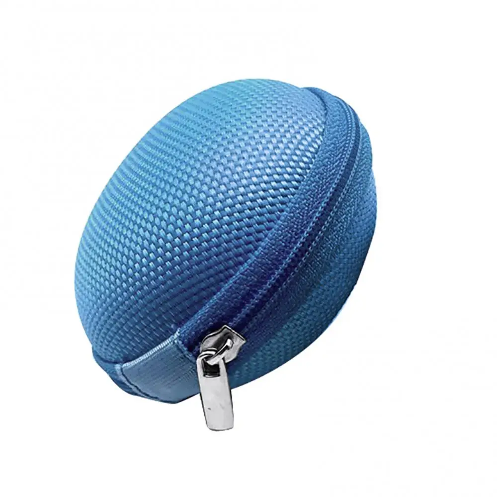Round Earphone Storage Bag Composite Material Durable Zipper Design Portable Earbuds USB Cable Carrying Case Organizer Pouch